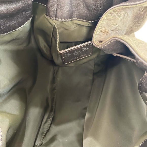 💯% AUTHENTIC CHRISTIAN DIOR Nylon Monogram Lovely Hobo Brown - Picture 13 of 15